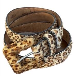 genuine Leather Leopard Print Belt